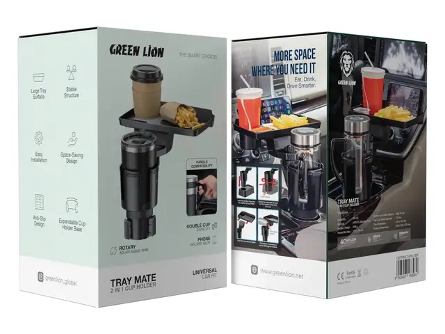 Держатель для стакана на автоGreen Lion Tray Mate 2-In-1 Cup Holder - Black, Душанбе