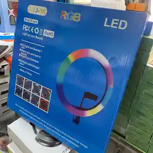 Цветная Кольцевая LED лампа 36 см RGB LJJ36, Душанбе