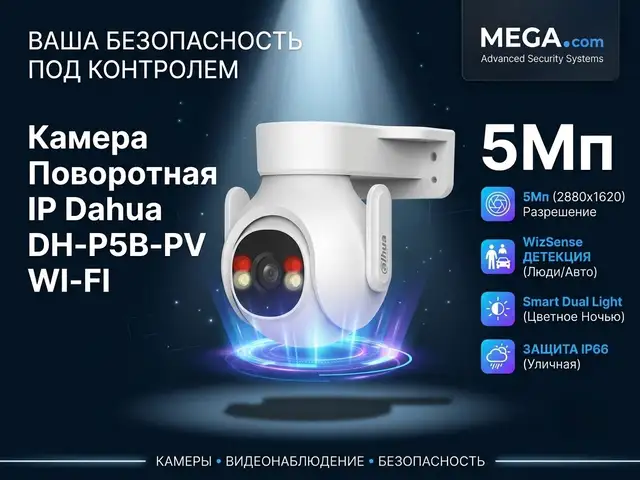 Камера поворотная IP Dahua DH-P5B-PV WI-FI, Хуҷанд