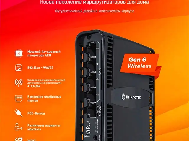 Роутер MikroTik hAP ax², Худжанд