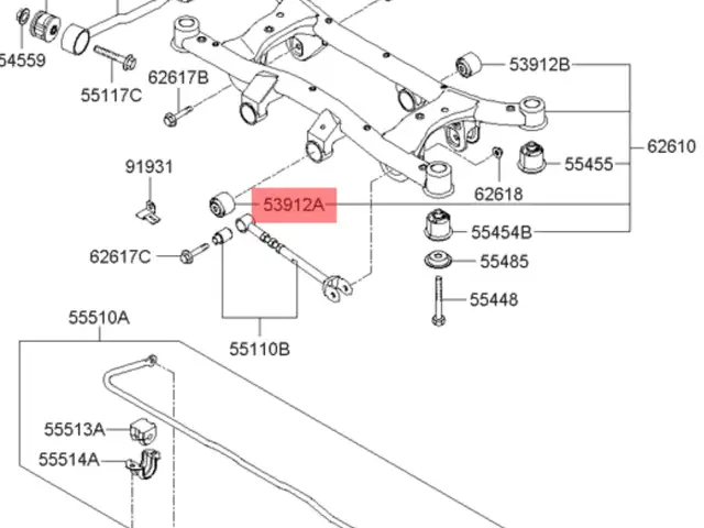 Сайлент блок hyundai заднего редуктора 539122E200 Hyundai-KIA, Худжанд