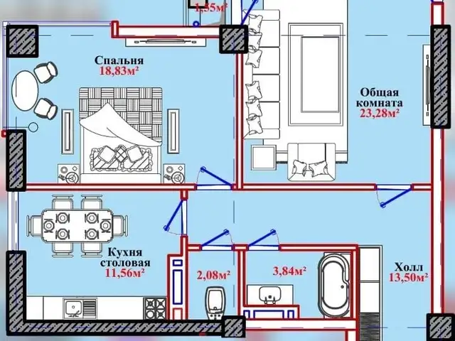 2-комн. квартира, 12 этаж, 76 м², Ҷал Ҷам, Душанбе