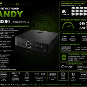 Сетевой видеорегистратор TC-R3880 Spec I B N V4 0, Худжанд