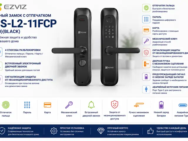 EZVIZ Умный замок с отпечатком CS-L2-11FCP A0 BLACK, Хуҷанд