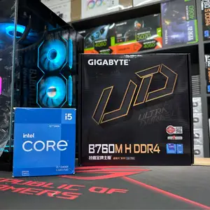 Материнская плата Gigabyte B760M H DDR4 с процессором Intel Core i5-12400F, Душанбе