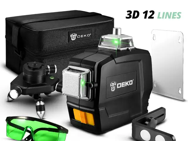 Лазерный нивелир 3D в сумке DEKO DKLL12PB1-S1 532nm 12 линия, Душанбе