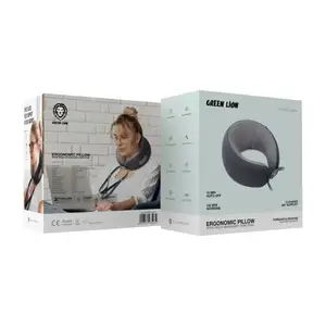 Подушка для шеи Green Lion Ergonomic Pillow with Neck Massager Function - Gray, Душанбе