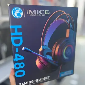 Игровые накладные наушники IMICE HD480 с микрофоном, светодиодной подсветкой, Душанбе