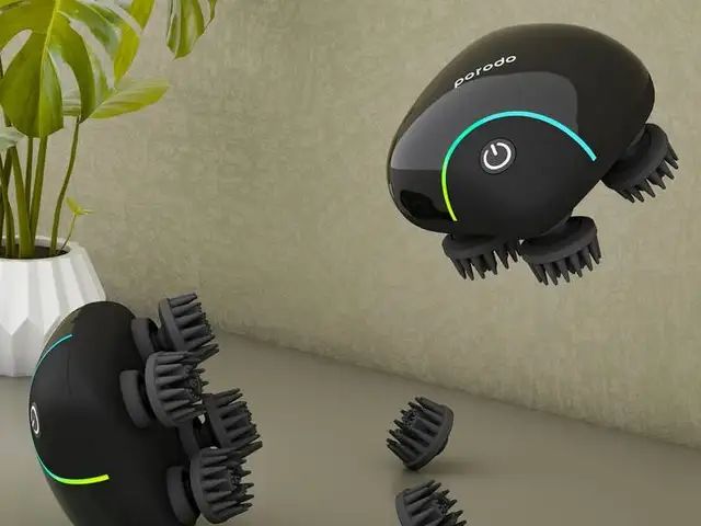 Портативный массажер для головы Porodo Lifestyle Portable Scalp Massager 1200mAh черный, Душанбе