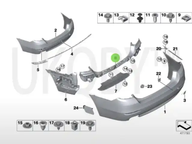Крепление заднего бампера BMW F10 2010-2016, Худжанд