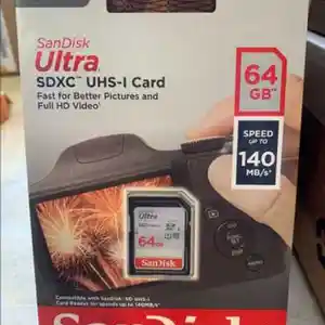 Карта памяти Sandisk 64gb 140mb/сек, Душанбе