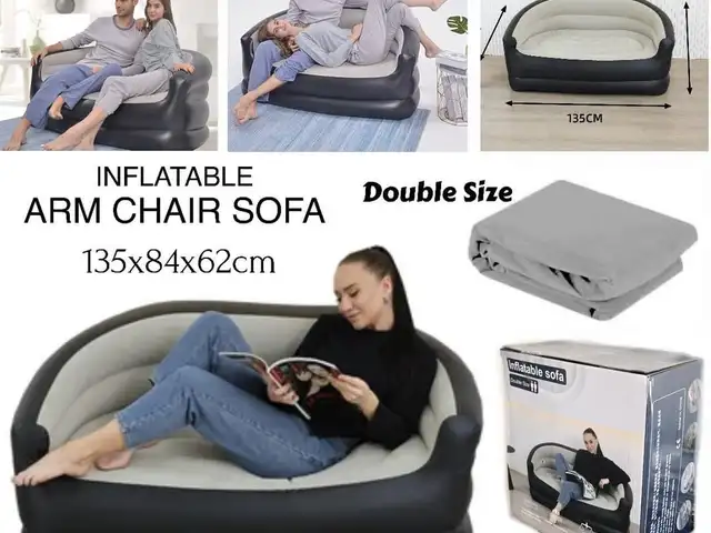 Кресло двухместное надувное с ручным насосом inflatable sofa, Душанбе