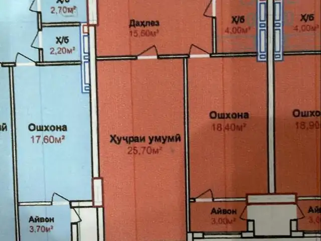 2-комн. квартира, 8 этаж, 69 м², шохмансур, Душанбе