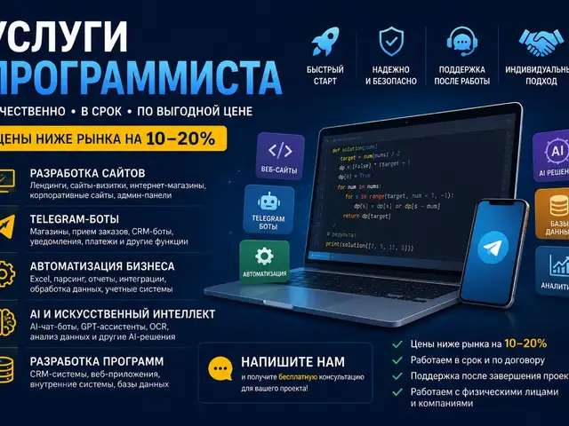 Услуги программиста | Сайты, Telegram-боты, автоматизация, ИИ, Хуҷанд
