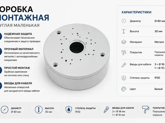 Коробка монтажная круглый металл SB001, Хуҷанд