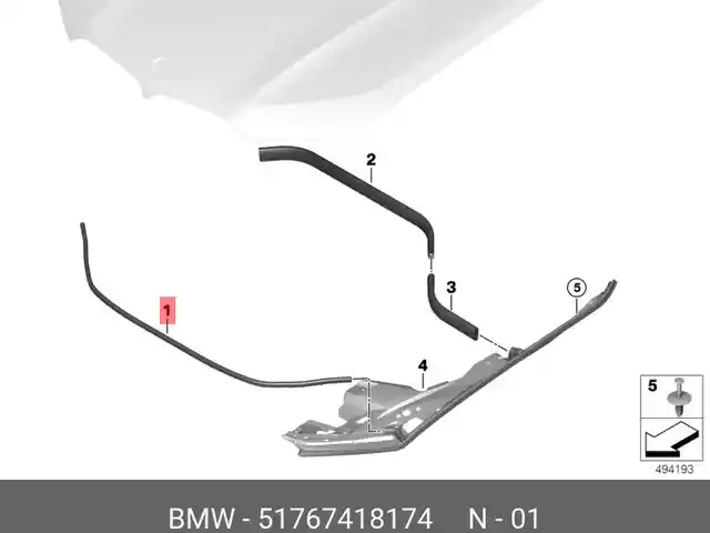 Уплотнитель капота BMW X5 G05, Худжанд