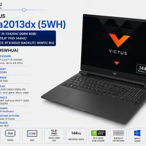 Ноутбук HP Victus 15-fa2013dx 5WH Intel Core i5-13420H/ DDR4 8GB/ SSD 512GB/ 15,6, Худжанд