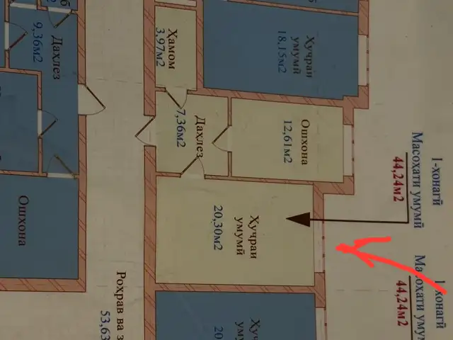 1-комн. квартира, 6 этаж, 44 м², ленский, Рӯдакӣ