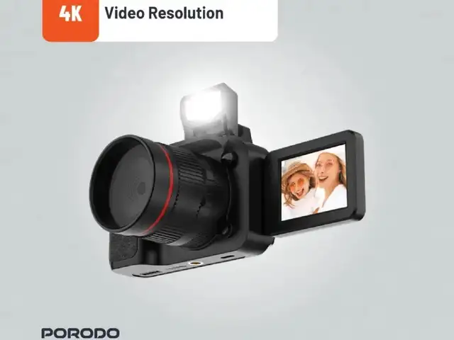 Цифровая камера Porodo Lifestyle Digital Camera 16X Zoom | Flip Flash чёрный, Душанбе