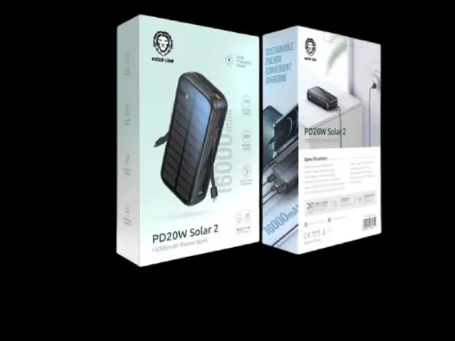Внешний аккумулятор Green Lion PD20W Solar 2 16000 мАч черный, Душанбе
