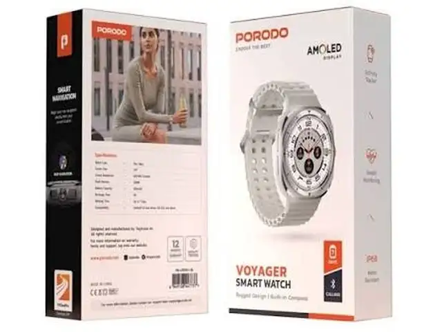 Умные часы Porodo Voyager Smart Watch серебристий, Душанбе
