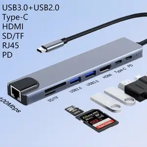 Type-C хаб 8в1 4K Ultra HD, Душанбе