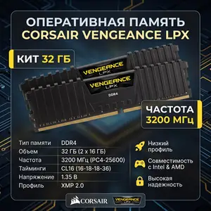 Оперативная память Corsair DDR4 - 32GB 3200, Душанбе