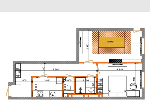 2-комн. квартира, 9 этаж, 54 м², исмоили сомони, Душанбе - 4