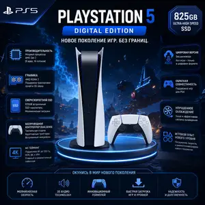 Игровая приставка Sony PlayStation 5 Digital Edition 825ГБ SSD White, Душанбе