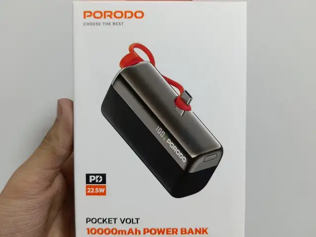Мини Повербанк Porodo Pocket Volt 10000mAh Power Bank черный, Душанбе