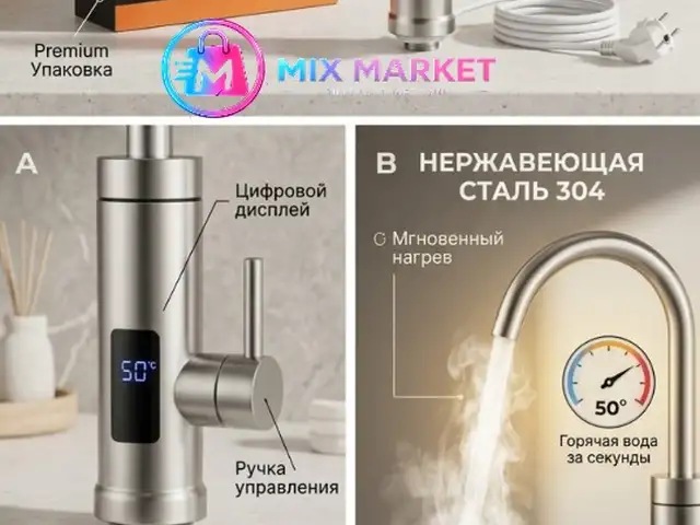 Проточный водонагреватель RX-016 из нержавеющей стали 304, Душанбе