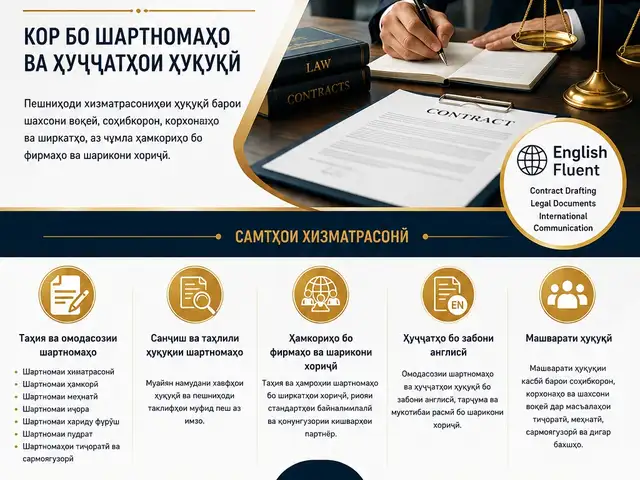 Хизматрасониҳои касбии ҳуқуқӣ, Душанбе