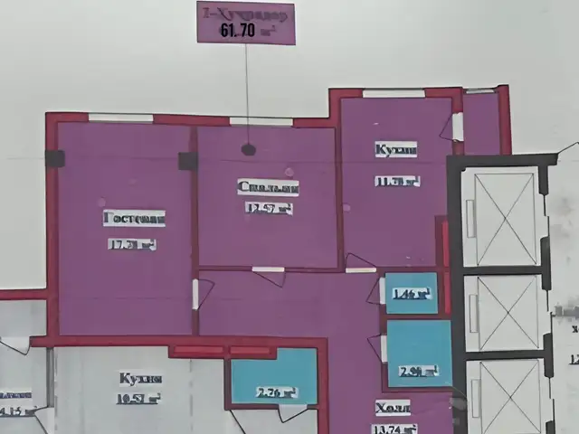 2-комн. квартира, 11 этаж, 61 м², Скорый Шохмансур, Душанбе