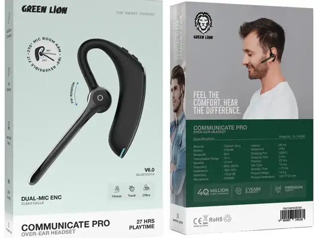 Беспроводная гарнитура Green Lion Communicate Pro Over-Ear Headset Dual Mic, Душанбе
