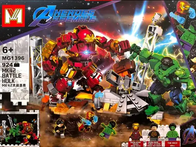 Лего конструктора Heroes Assemble MG1396, имитирующий битву Халка и Халкбастера, Душанбе