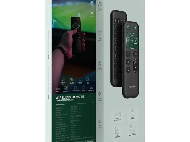 Пульт 3 в 1 Green Lion Wireless Remote with Keyboard and Mouse - Black, Душанбе