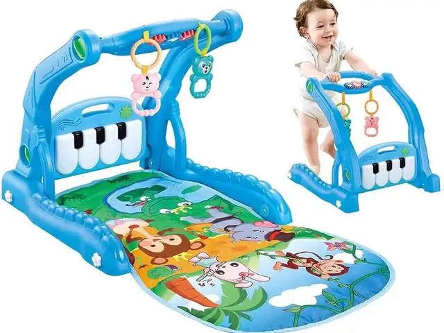 Игровой коврик для малышей 2 в 1 и ходунки для малышей Kick and Play Piano Gym с, Душанбе