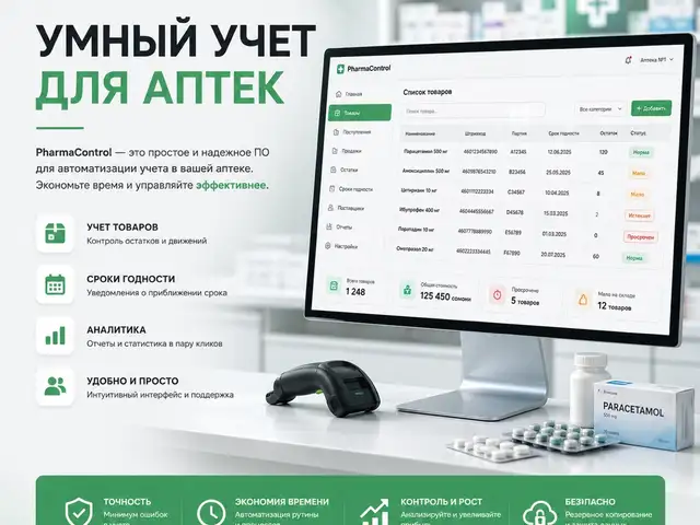 Программа учёта для аптеки, Душанбе
