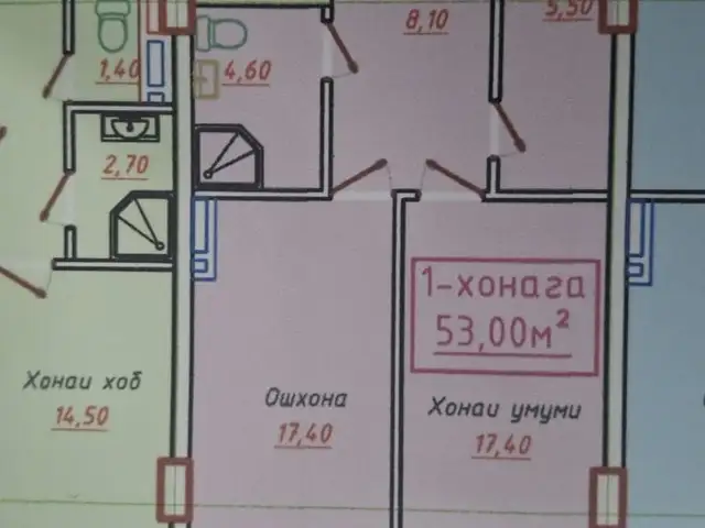 2-комн. квартира, 2 этаж, 53 м², Шабчароғ, Бохтар (Курғон-Теппа)