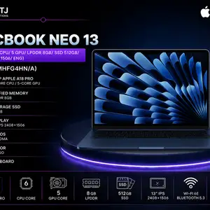 Ноутбук Apple Macbook Neo 13 A18 Pro/ 6 CPU/ 5 GPU/ LPDDR 8GB/ SSD 512GB/ 13, Хуҷанд