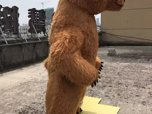 Надувной костюм медведя, Душанбе