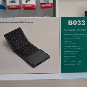 Беспроводная Bluetooth клавиатура складная с тачпадом В033 en/ru, Душанбе