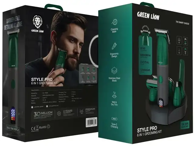 Бритва Green Lion Style Pro 6-In-1 Grooming Kit - Green, Душанбе