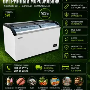 Витринный морозильный шкаф XINGX 528, Душанбе