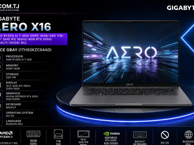 Ноутбук GIGABYET AERO X16 AMD Ryzen AI 7-350/ DDR5 16GB/ SSD 1TB/ 16.0, Хуҷанд