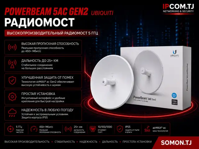Радиомост Ubiquity Powerbeam 5AC GEN2, Хуҷанд