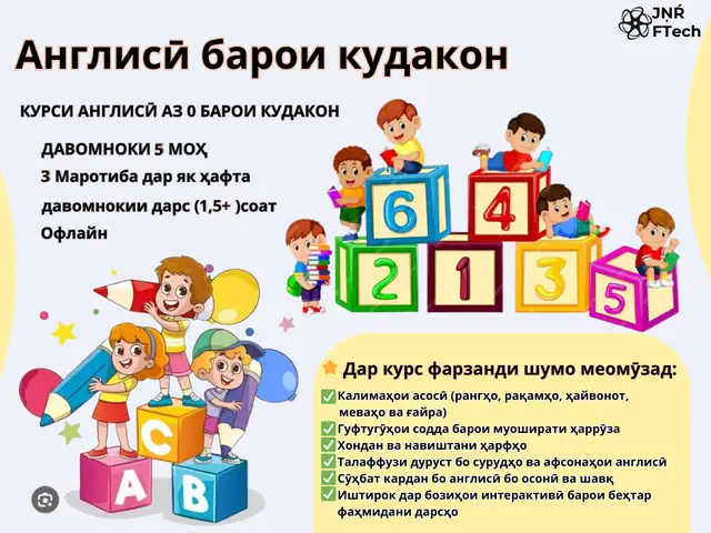 Курсы английского языка для детей, Бохтар (Курган-Тюбе)