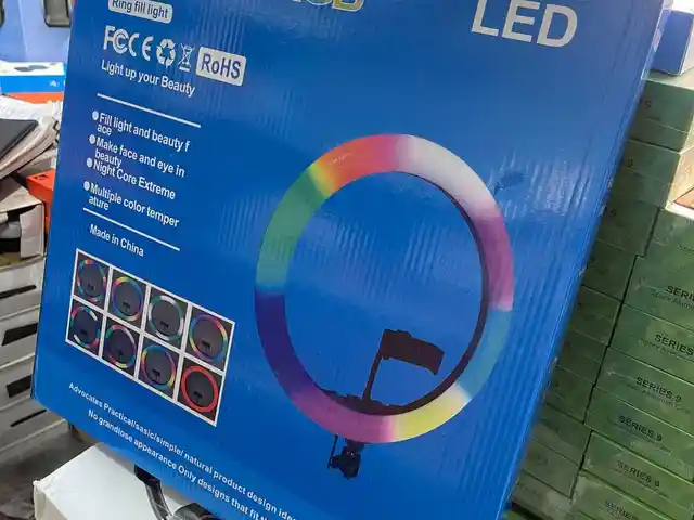 Цветная Кольцевая LED лампа 36 см RGB LJJ36, Душанбе