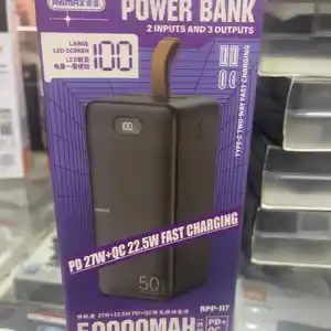 Внешний аккумулятор Power bank REMAX RPP-117 50000 mAh PD27WQC3.0 22.5W с быстр, Душанбе