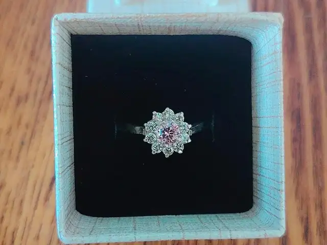 Серебряное кольцо розовая мечта, Душанбе